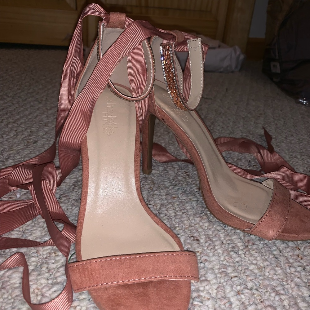 Peach heels, never worn